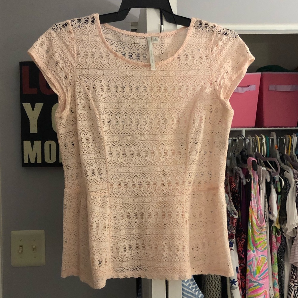 LC Lauren Conrad Lace Peplum Top